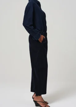 Cara Cropped Pleated Trouser Corduroy
