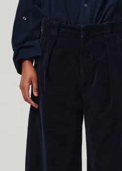 Cara Cropped Pleated Trouser Corduroy