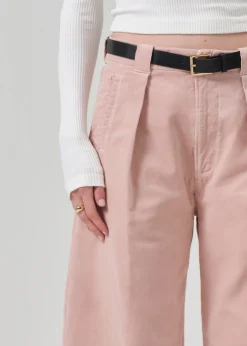 Cara Cropped Pleated Trouser Corduroy