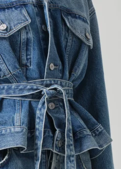 Leela Belted Denim Peplum Jacket