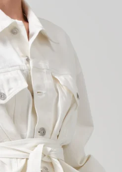 Leela Belted Denim Peplum Jacket