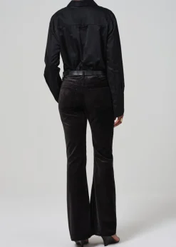Lilah Flare With Welt Pocket Velvet
